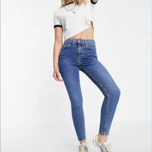 Topshop Classic Blue Skinny Jeans Jamie Moto